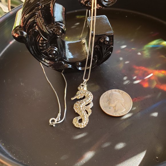 Sterling Silver Seahorse Necklace - Picture 3 of 4